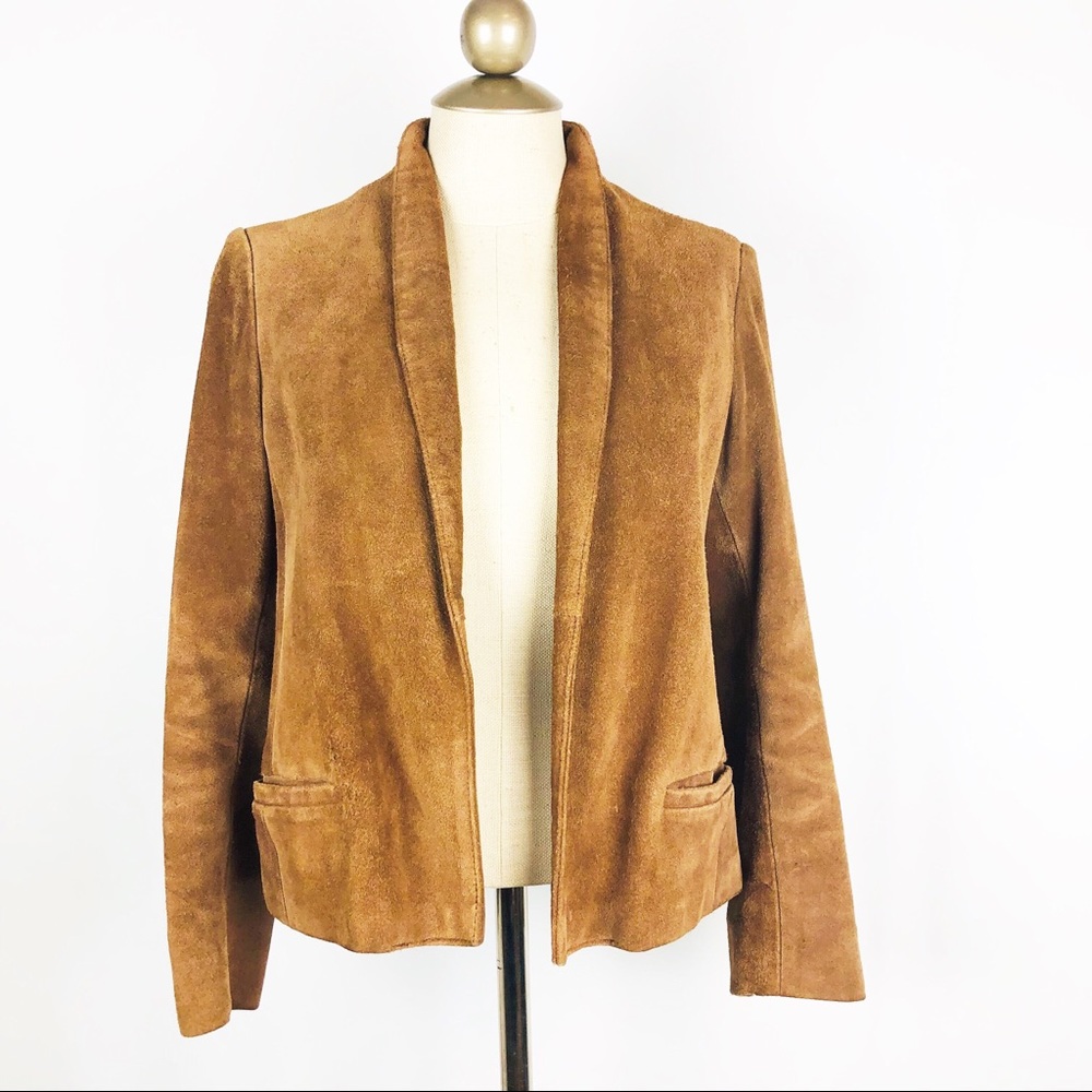Vintage Bergdorf Goodman Open Front Suede Jacket